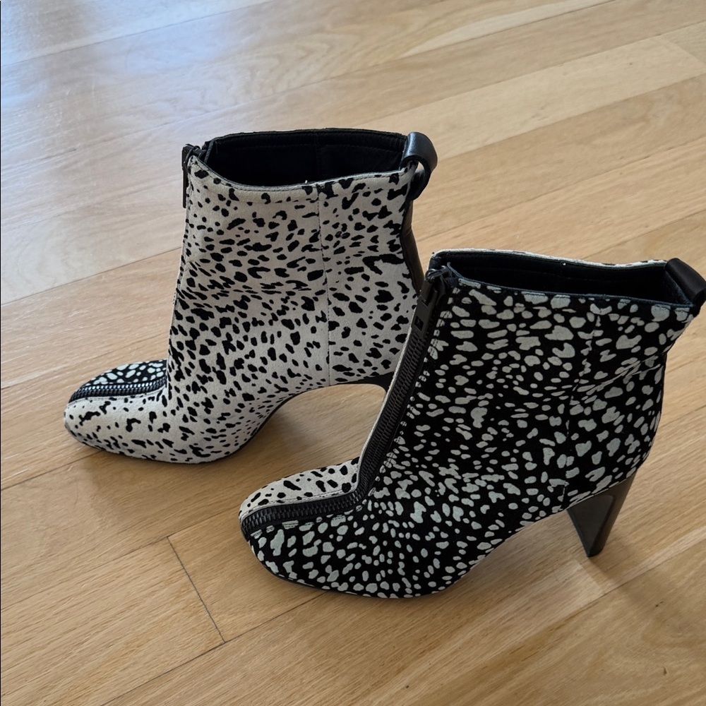 Rag & bone Spot-Print Block Heel Ankle Boots - Black & White - Picture 2 of 7